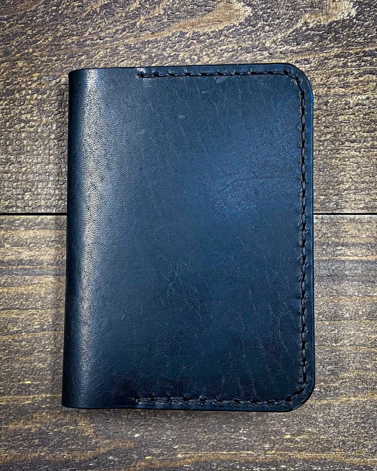 Pocket Notebook Black Leather Refillable cover with Mini Composition Book USA - Image 1 of 4