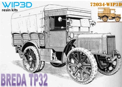 Trattore d' Artiglieria BREDA TP 32 scala 1/72 con Gru 72034 Kit in Resina - Immagine 1 di 4