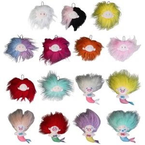Cartoon Cotton Furry Keychain Carkey Pendant Women Purse Decoration Gift - Picture 1 of 14