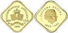 Niederländische Antillen 300 Gulden Gold 1980 Königin Juliana-Regina PP  128998