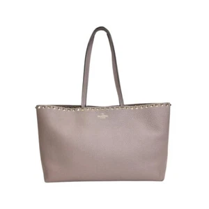 Valentino Rockstud Tote Calfskin Light Gold Purple,Beige Women's Bag - Picture 1 of 18