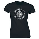 Not All Who Wander Are Lost with Compass Image T-Shirt for Women Traveler Tee