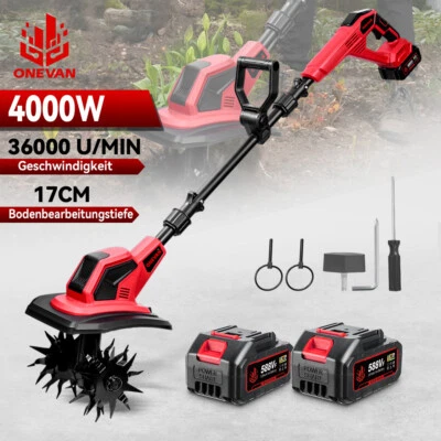 Akku Bodenhacke Motorhacke Elektro 4000W Gartenfräse Kultivator Ackerfräse Hacke - Bild 1 von 4