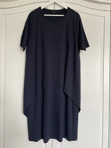 Cos Navy Stretchy Layered Dress UK L 12/14 - Picture 1 of 5