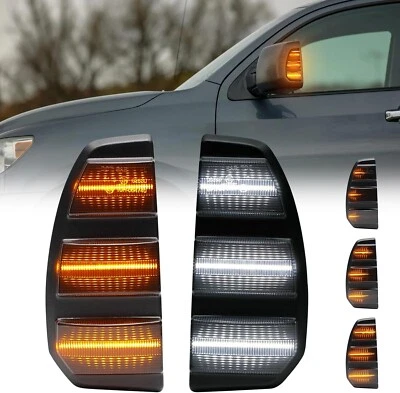 Switchback Smoke LED Side Towing Mirror Signal Light For 2007-2021 Toyota Tundra — 第 1/4 张图片