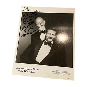 Foto promozionale 8x10 autografo firmato John & Donald Mills of The Mills Brothers! - Foto 1 di 3