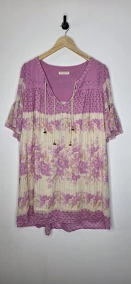Vestido túnica manga acampanada Spell and the Gypsy Coco Lei lila pájaro para mujer grande Foto 1 de 4