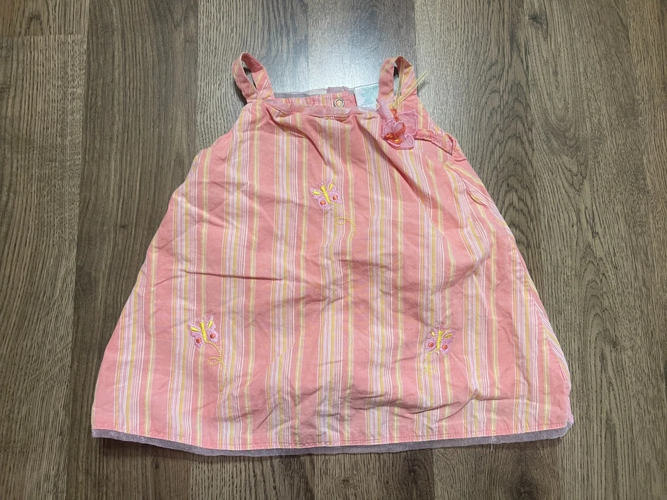 Baby Connection Dress, Infant Girls Size 6/9 Months, Pink Yellow White Butterfly - Image 1 of 4