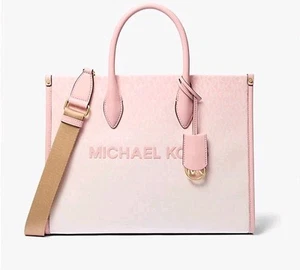 Michael Kors Mirella Medium Ombré Logo Tote Bag Powder Blush Handbag - Picture 1 of 3