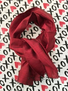 Damen Seide Nikaya Kambodscha rot leicht Schal Rechteck 15 "x 62" Neu mit Fehler - Bild 1 von 9