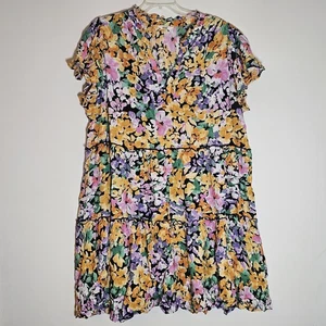 Terra & Sky Dress Womens 3X Ruffle Sleeve Tiered Rayon Boho Plus Size Flowy - Picture 1 of 13