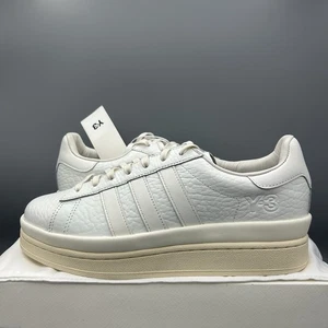 Adidas Y-3 Hicho Sneakers Cream White Leather Casual Shoes UK 9 EU 43 US 9.5 New - Picture 1 of 13