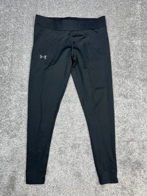 Under Armour Heatgear Leggings Womens Small Medium Black Fitted Logo Low Rise - Image 1 of 4