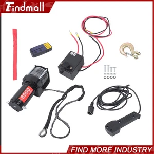 Findmall 3500lbs Argano Elettrico Corda Sintetica 12V con Wireless + Telecomando Cablato - Foto 1 di 21