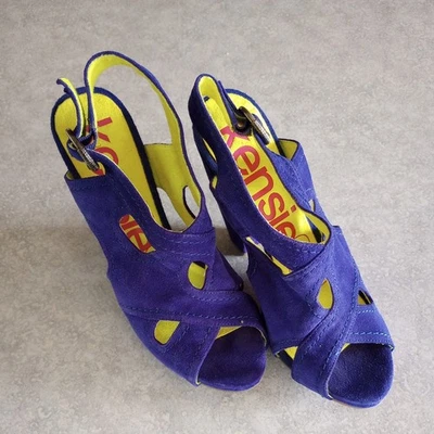 Kensie Girl Natalie Tacón Alto Punta Abierta en Gamuza Azul Real Talla 8  Foto 1 de 4