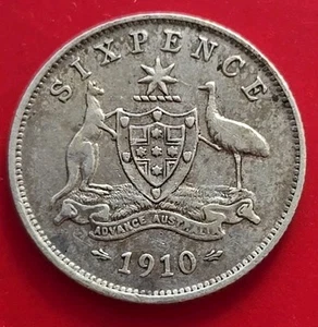 Australia 1910 Sixpence - Picture 1 of 2