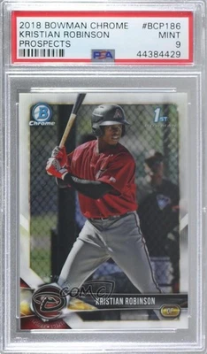 2018 Bowman Chrome Prospects Kristian Robinson #BCP186 PSA 9 MINT - Image 1 of 2