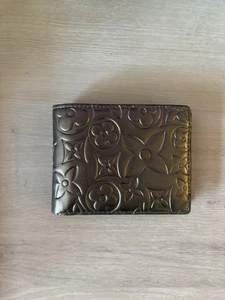 Cartera Imran Potato Gerbil Doble Plegable Cuero Plateado LV Monograma Bronceado Coñac - RARA - Imagen 1 de 4