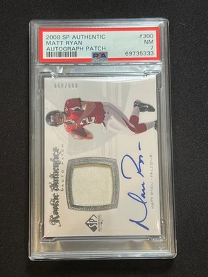 2008 Matt Ryan PSA 7 SP Authentic RPA /499 Rookie Patch Auto Serial Number TOUGH - Image 1 of 3