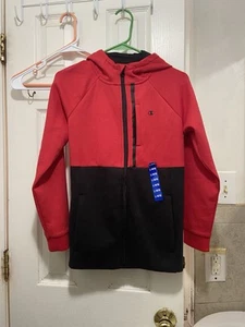Champion Youth Full Zip Hoodie Boys / Size L 14/16 Red And Black - Picture 1 of 6