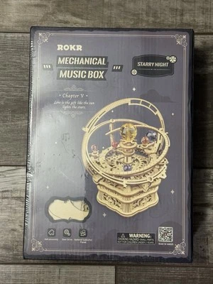 ROKR “Starry Night” Orrery Mechanical 3D Wooden Puzzle Music Box Adult DIY Kit! - Image 1 of 4
