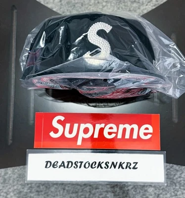 Supreme X Swarovski S Logo X New Era 59Fifty Fitted Hat Black FW25H28 SIZE 7 1/2 - Image 1 of 4