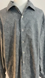 Egara Men’s Dress Shirt Slim Fit Stretch XL Long Sleeve Flower Print - Picture 1 of 3