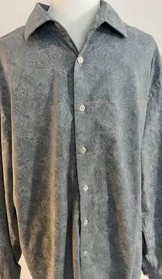 Camisa de vestir Egara para hombre calce ajustado elástica XL manga larga estampado de flores Foto 1 de 3