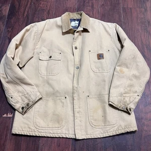 Chaqueta Carhartt De Colección Para Hombre Manta Forrada Pana Cuello Trabajo Tareas Grande - Imagen 1 de 7