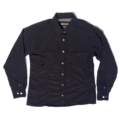 Magellan Sportswear Womens Small Black Fishing Shirt Long Sleeve Vented Outdoor - Image 1 of 4