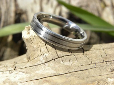 Мужское кольцо для повседневной носки, сплошной титан, ширина 4 мм, сделано нами в США - Изображение 1 из 4