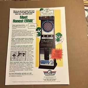 original 1993 ad 11- 8 ” honest Ernie Valley dart board ARCADE GAME FLYER - Picture 1 of 3