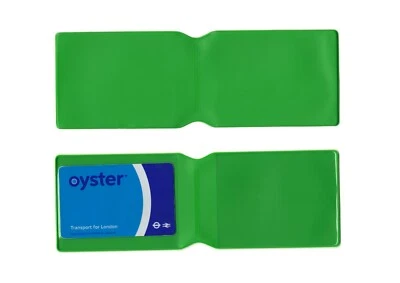 HAPPY OYSTER 1 x Apple Green Plastic Oyster Card Wallet / Holder / Cover