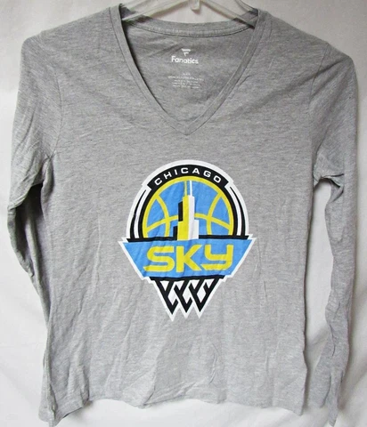 Chicago Sky Women Medium Long Sleeve Screened "PRIMARY LOGO" T-shirt C1 3706 Cover
