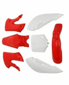 FOR KAWASAKI RED 7PCS PLASTIC SET KLX110 DRZ110 KX65 M PS19 - Picture 1 of 6