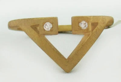 ANILLO LABORATORIO ZAFIROS BLANCOS CHAPADO EN ORO AMARILLO 14K ** Nuevo Con Etiqueta ** Talla 7 Foto 1 de 4