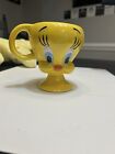 Vintage Warner Bros Looney Tunes Tweety Bird Footed Ceramic Mug Cup