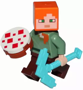 Lego Minecraft Alex minifigura con pastel y hacha ¡NUEVA!¡! - Imagen 1 de 1