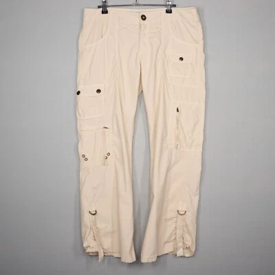 Pantalones cargo Guess vintage para mujer 32 tostados múltiples bolsillos informales Y2K hip hop elásticos Foto 1 de 4