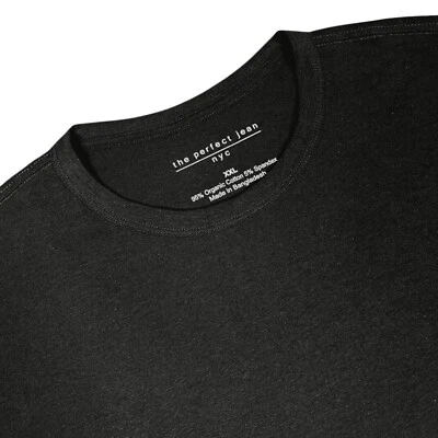 Camiseta The Perfect Jean Nyc Para Hombre 2XL Algodón Orgánico Lujo Negra Cuello Redondo XXL Foto 1 de 4
