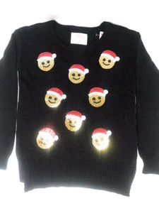Justice for Girls Christmas Black Sweater with emojis~Size 8~NWT - Picture 1 of 3