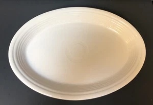 Vintage FIESTA WARE White OVAL SERVING PLATTER PLATE 13 3/8" x 9 1/2" - Picture 1 of 17