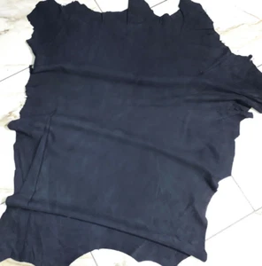 LEDER TIP 34929-S, Lederreste, 1 Lederhaut, dunkelblau, velours - Picture 1 of 1