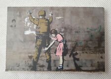 Banksy Girl Frisking Soldier Art Print on Board 6" x 4" 15cm x 10cm