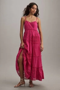 Anthropologie Bhanuni by Joti ärmelloses Patchwork Spitze Stufen Midikleid 2X.B36 - Bild 1 von 9