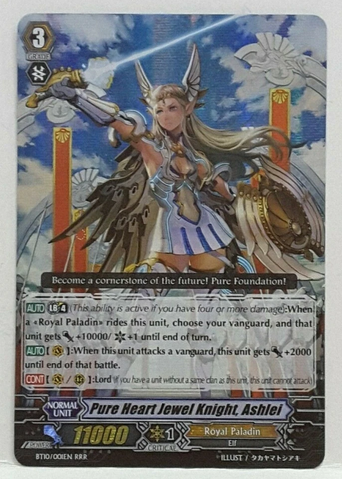 Bushiroad Cardfight Vanguard Pure Heart Jewel Knight, Ashlei BT10/001EN RRR - Image 1 of 2