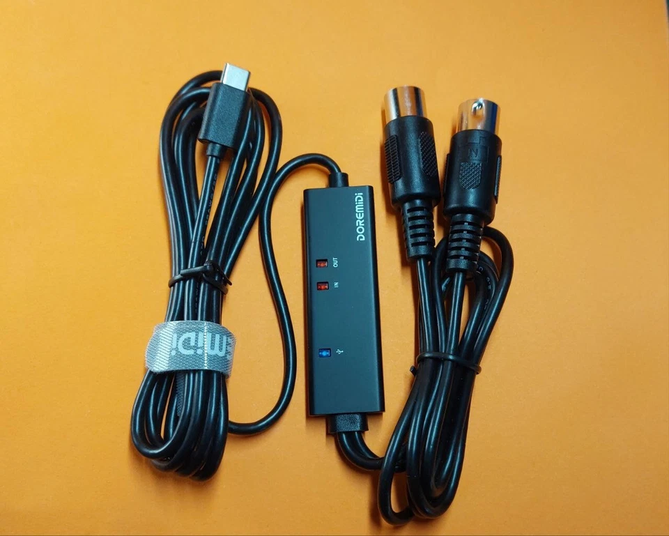 MIDI to USB-C Cable Plug & Play for Synths, Keyboards, Mac, iPad, Android - Immagine 1 di 3