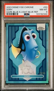 Dory 28/75 2023 Topps Chrome Disney100 Blue Refractor PSA 8 - Picture 1 of 2