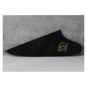 Pickguard For Gibson Reverse Firebird w Gold Screen Logo No Holes - 3 Ply Black - Picture 1 of 2