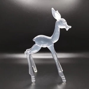 Vintage Don Manning MCM Nosco Plastics Clear Acrylic Doe Deer Figurine - Picture 1 of 18